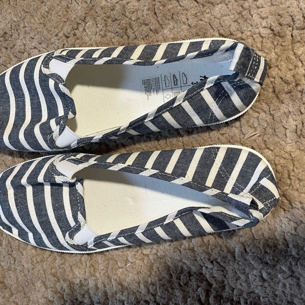 H&M Striped Canvas Slip-On Shoes